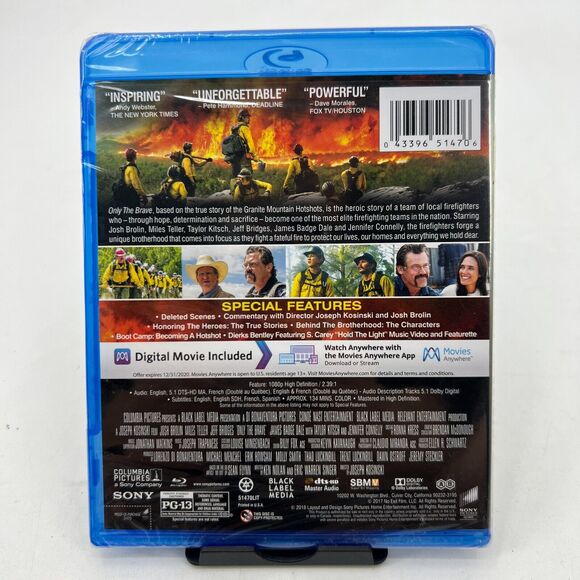 Only the Brave Movie Blu Ray Digital 2018 Action Josh Brolin New Sealed - Picture 3 of 7